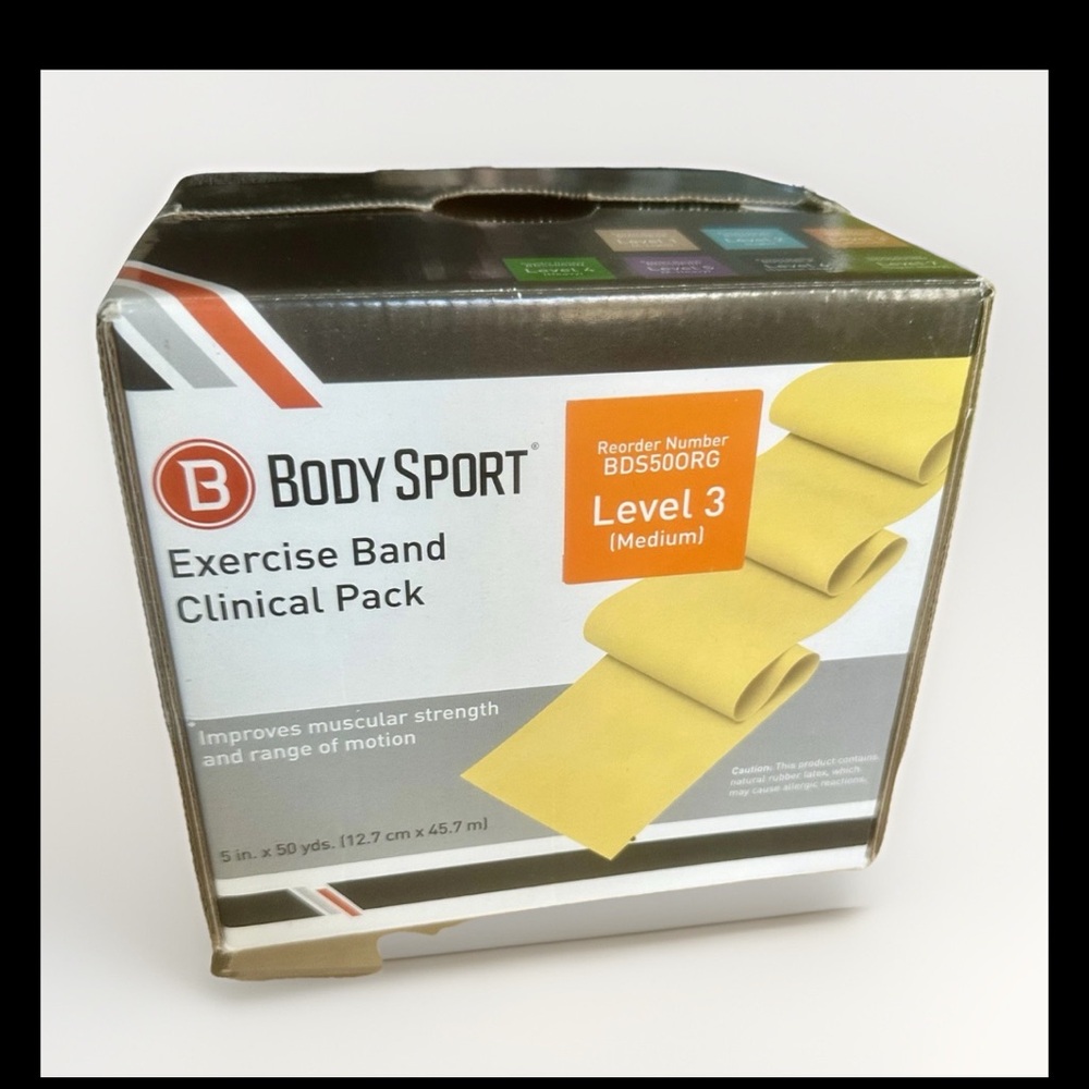 Body Sport Exercise Bands MEDIUM/ORANGE Tension Level  5” X50 Yd. Roll